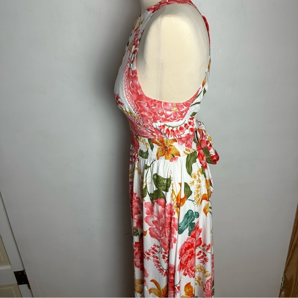 Abel The Label Floral Maxi Dress Women's Size Small Halter Pink Anthropologie - Picture 6 of 11